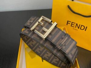 Fendi FF Logo Leather Belt 2