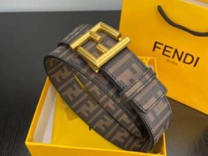 Fendi FF Logo Leather Belt 3