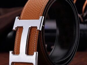 Hermes H Logo Leather Belt