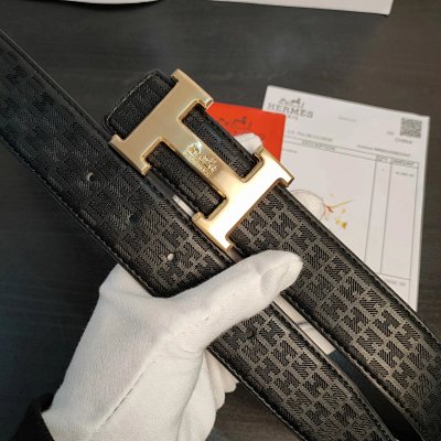 Hermes H Logo Leather Belt 14