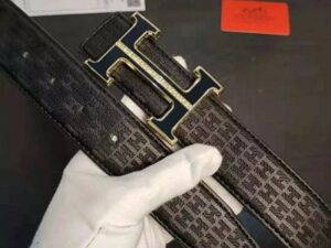 Hermes H Logo Leather Belt 15
