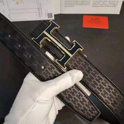Hermes H Logo Leather Belt 15