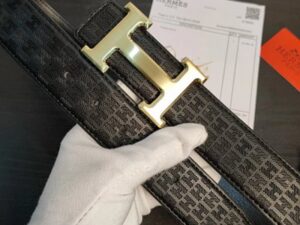 Hermes H Logo Leather Belt 19