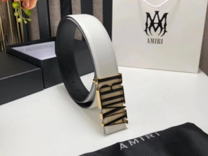 Amiri Logo Premium Leather Belt 1