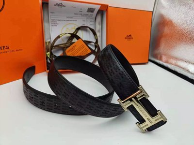 Hermes H Logo Leather Belt 18