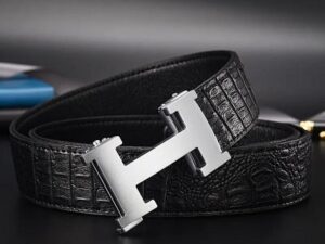 Hermes H Logo Leather Belt 24