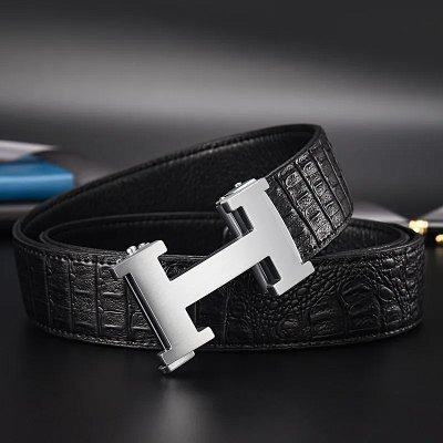 Hermes H Logo Leather Belt 24