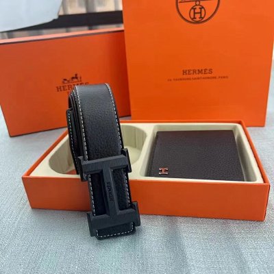 Hermes H Logo Leather Belt 35