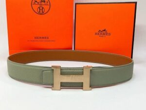 Hermes H Logo Leather Belt 26