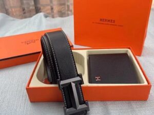 Hermes H Logo Leather Belt 36