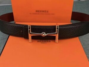Hermes H Logo Leather Belt 28