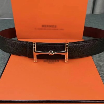 Hermes H Logo Leather Belt 28