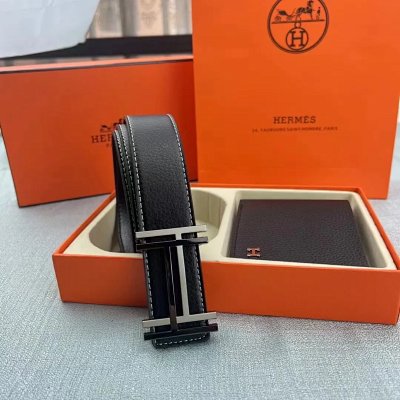 Hermes H Logo Leather Belt 32