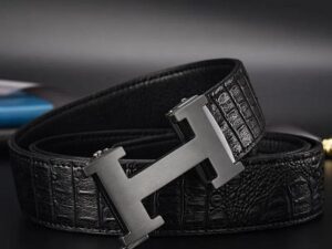 Hermes H Logo Leather Belt 25