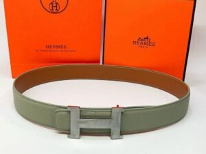 Hermes H Logo Leather Belt 27