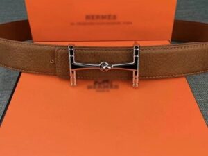 Hermes H Logo Leather Belt 31