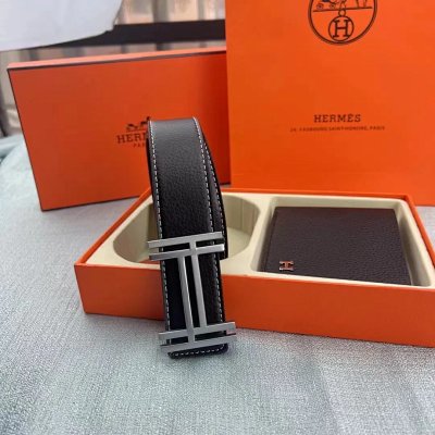 Hermes H Logo Leather Belt 33